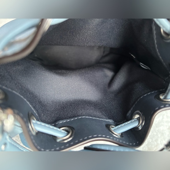 Coach Blue Leather Dempsey Drawstring Mini Bucket Bag - Picture 7 of 7